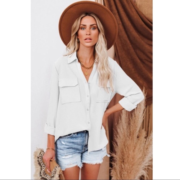 Tops - Classic White Button Down Shirt
